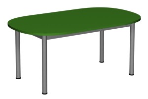 Stolik przedszkolny KUBA - owalny 120x70 cm fi 40mm metalowe nogi